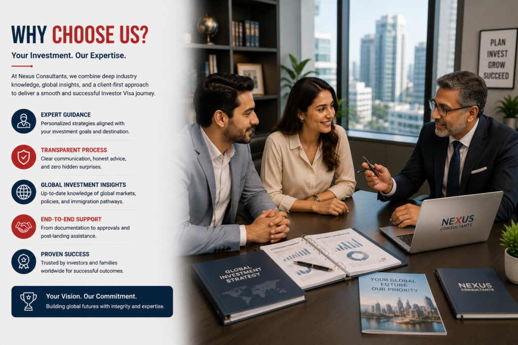 Experienced investor visa consultants providing strategic guidance, transparent processes and end-to-end support for entrepreneurs and investors seeking global residency through investment.