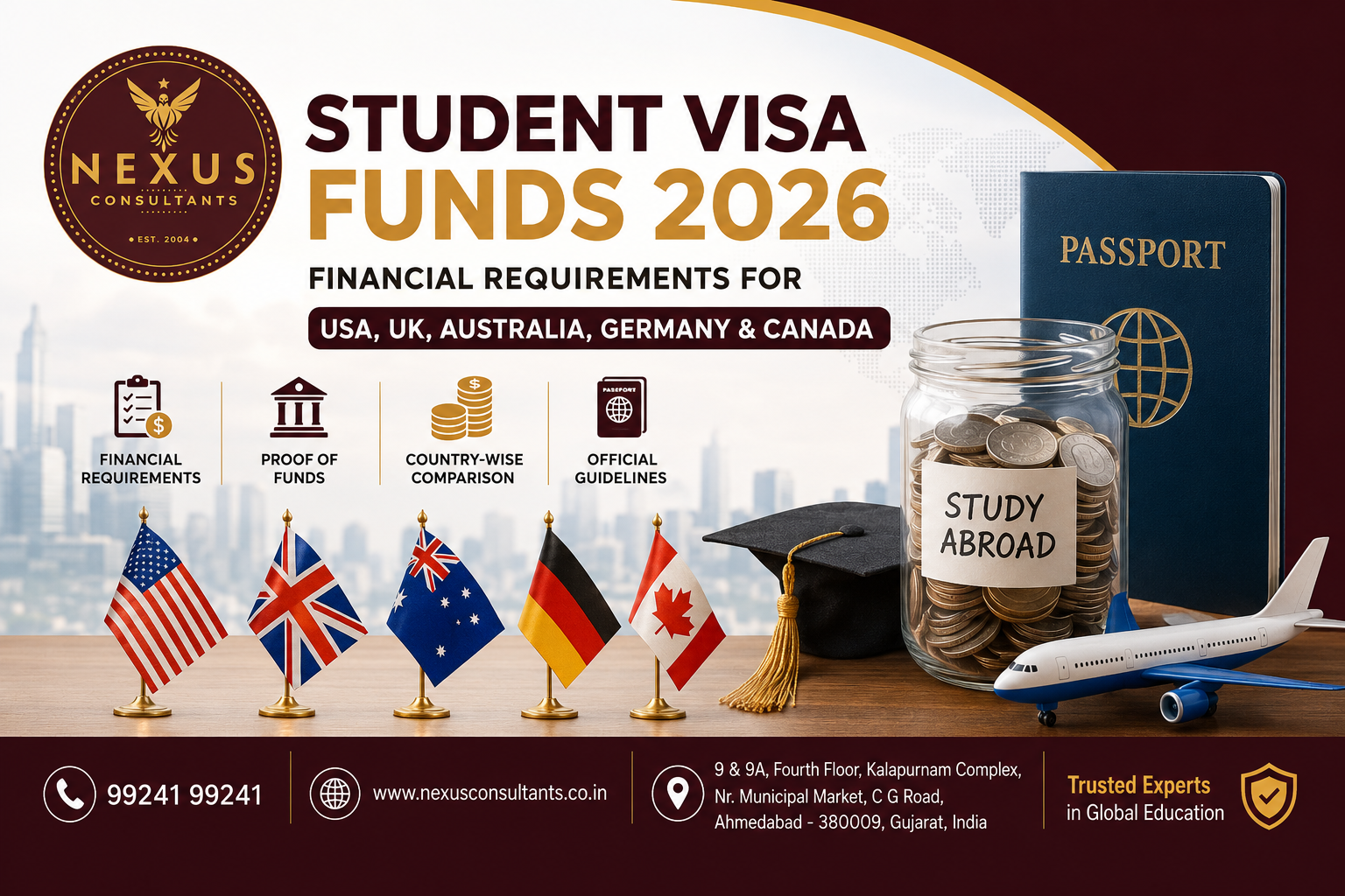 Student Visa Funds 2026: Financial Requirements for USA, UK, Australia, Germany & Canada