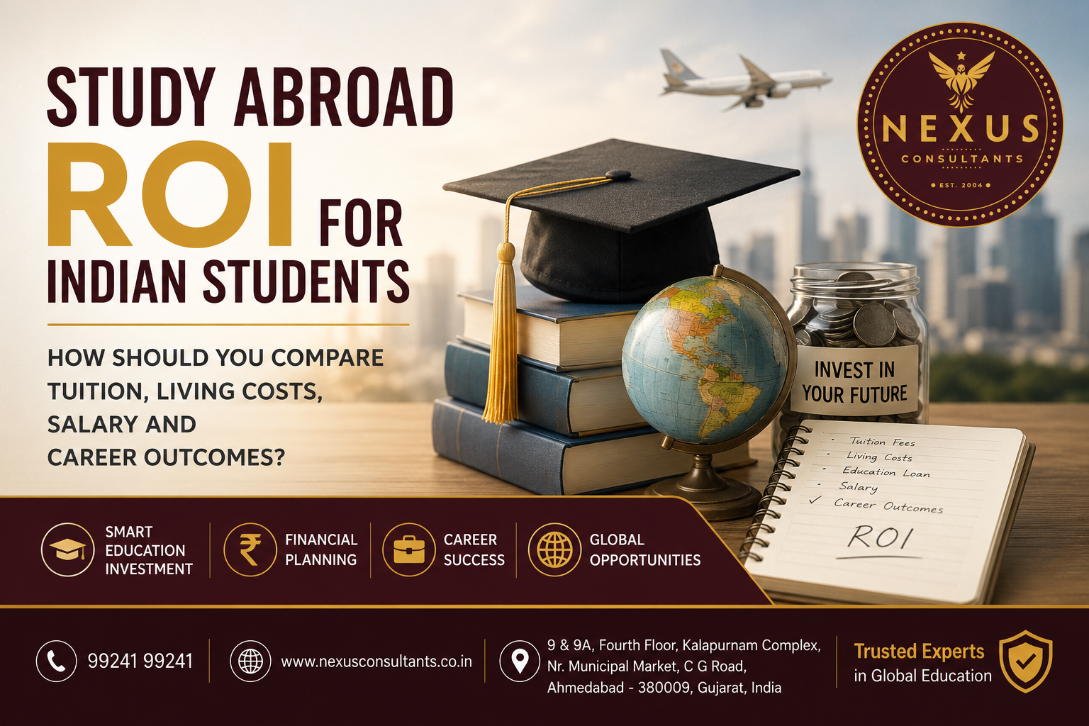 Study Abroad ROI for Indian Students: How Should You Compare Tuition, Living Costs, Salary and Career Outcomes?