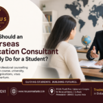 Overseas education consultant counselling a student about study abroad options